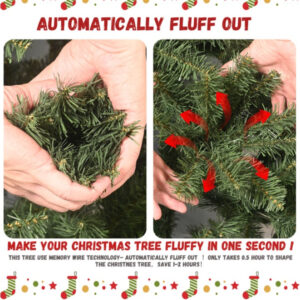 Artificial 5ft Green Christmas Tree With 694PVC Hard Needle Mixed Branch Tips - Image 3