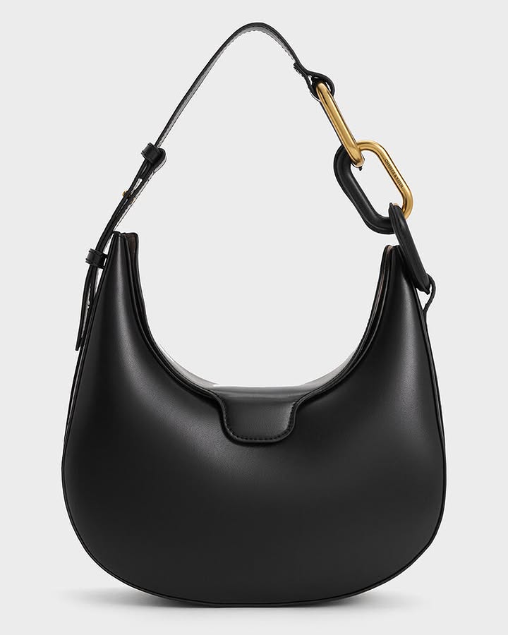 Kora Metallic-Accent Moon Bag
