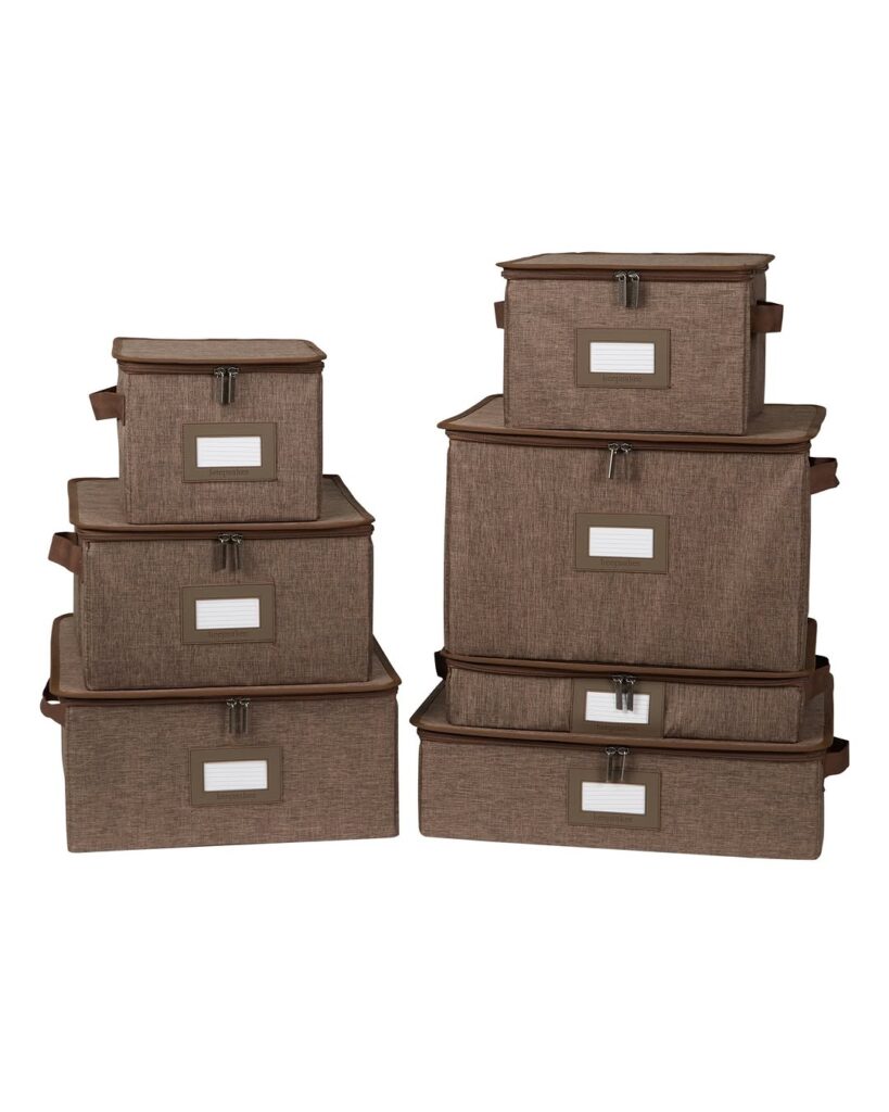 Dish Storage Box Sets Keepsakes Brown Heather