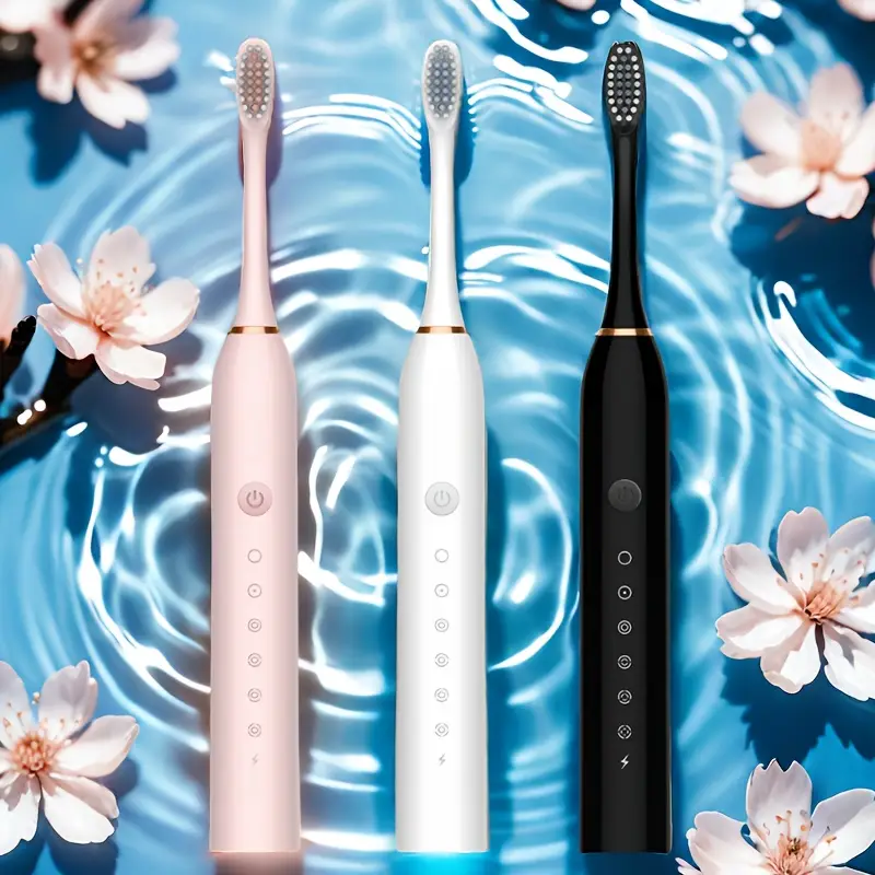 Sleek Black USB Rechargeable Electric Toothbrush