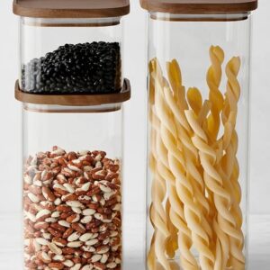 Hold Everything Square Canister, Set of 3, Walnut Finish