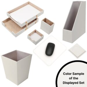MOOG Leather Desk Set – 7-Piece Organizer-Gray