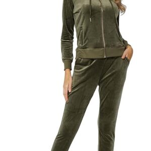 Felina Velour Track Suit – Zip Hoodie & Joggers Set