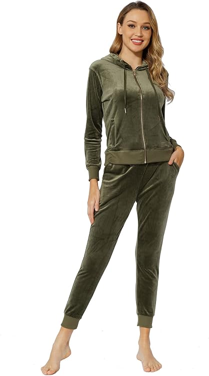 Felina Velour Track Suit – Zip Hoodie & Joggers Set