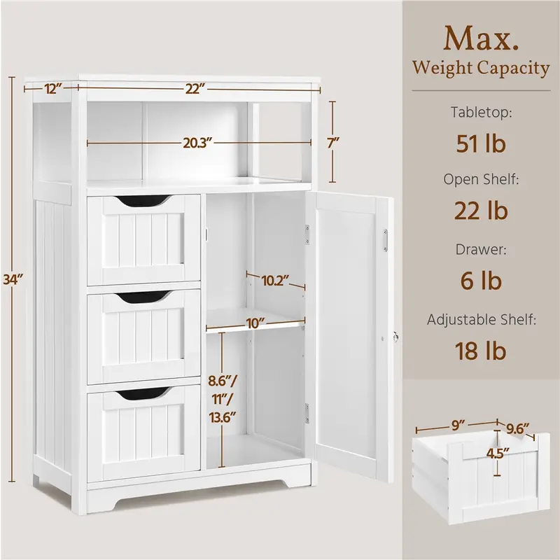 Small Bathroom Storage Cabinet (LOVEWE)