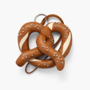 Soft Pretzel Bag Charm in Brown