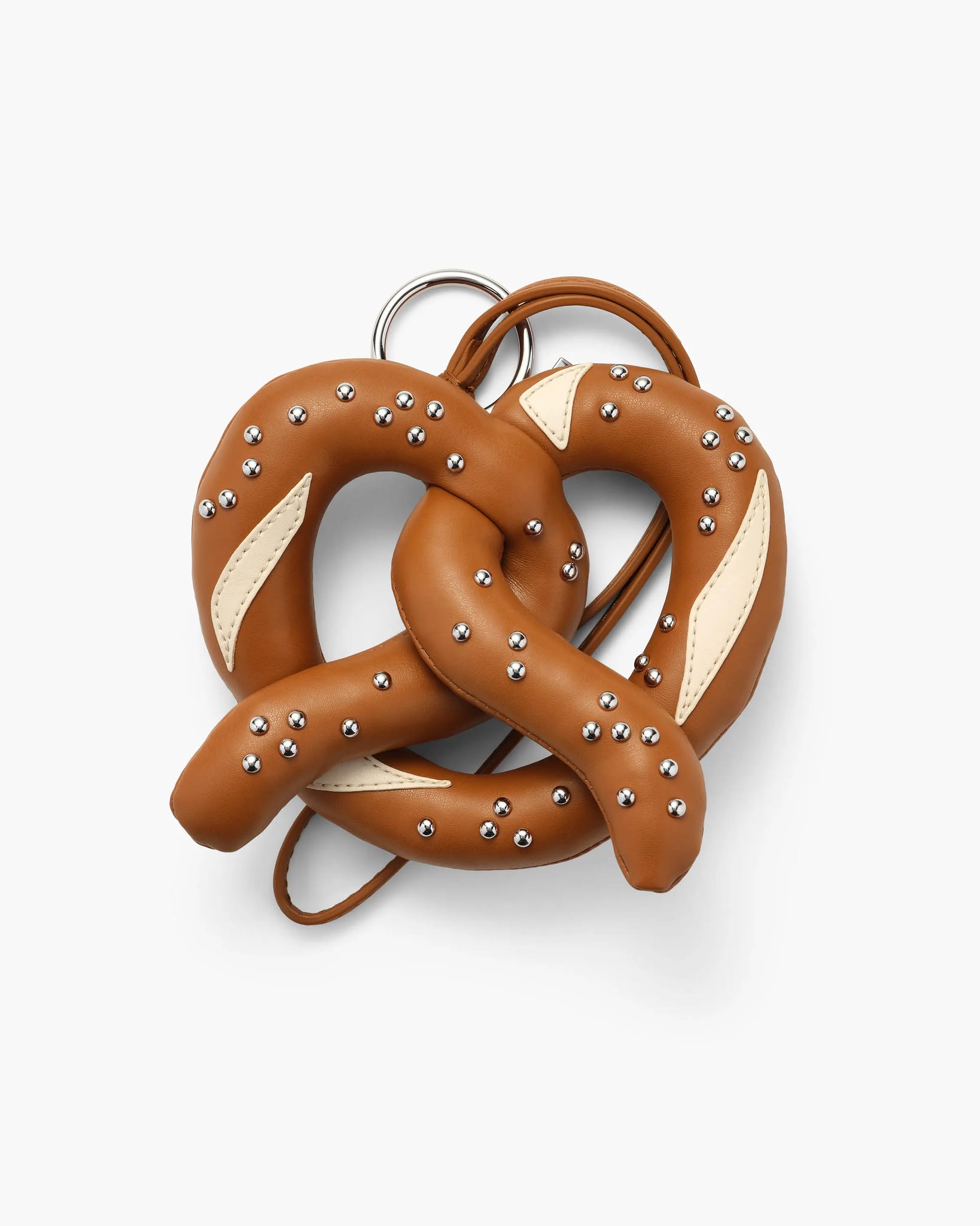 Soft Pretzel Bag Charm in Brown - Image 1