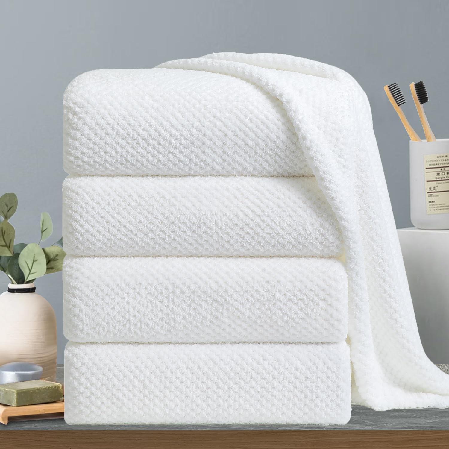 Oversized Bath Towels – 4-Pack, 35 in. x 70 in. 
Microfiber - Image 1
