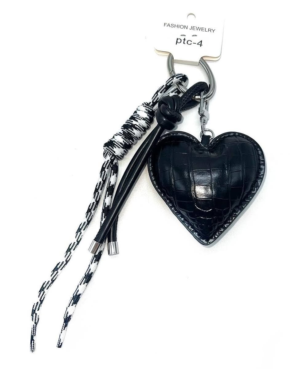 Heart and Tassel Keychain or Bag Charm - Image 1