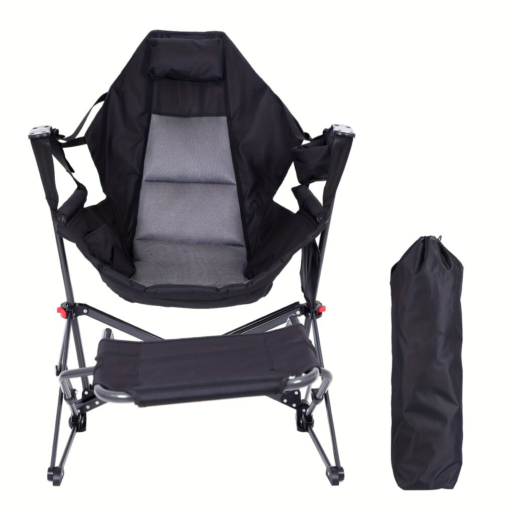 Heavy-Duty Folding Camping Chair, 330 lb Capacity, Cup Holder, Carry Bag