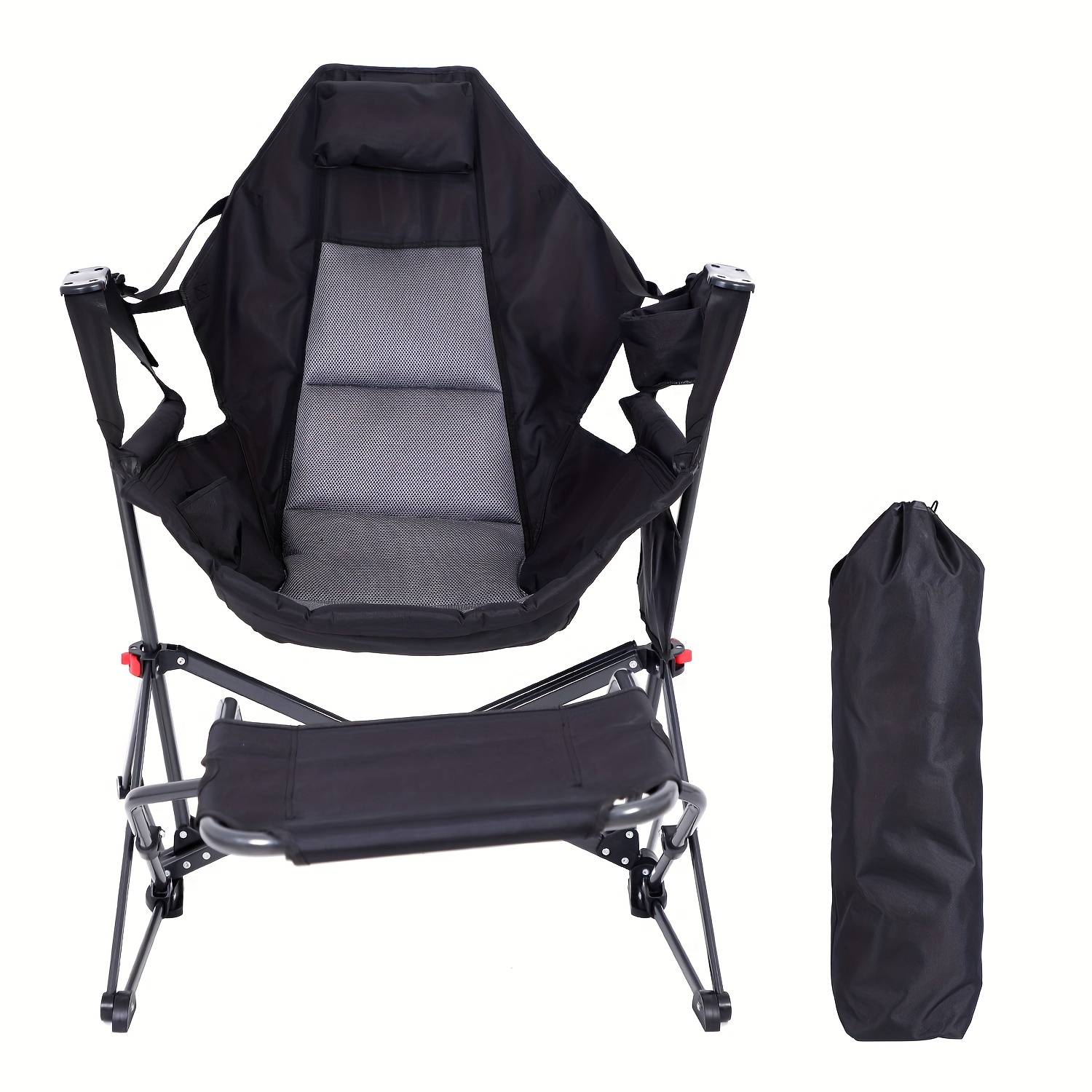 Heavy-Duty Folding Camping Chair, 330 lb Capacity, Cup Holder, Carry Bag - Image 1