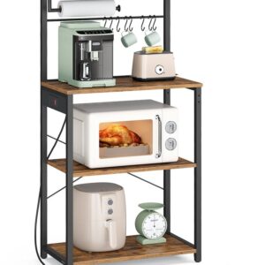 VASAGLE Kitchen Bakers Rack with Power Outlet