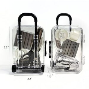 Transparent Portable Mini Trolley Office Desk Set