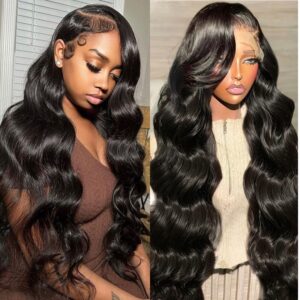 13x6 Front Lace Human Hair Wig, Natural Color, Body Wave, 150% Density - Image 6
