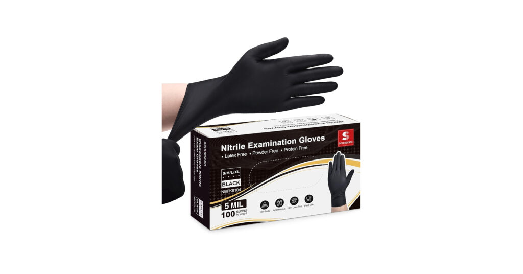 Black Nitrile Disposable Gloves – 6 Mil, 200 
Count