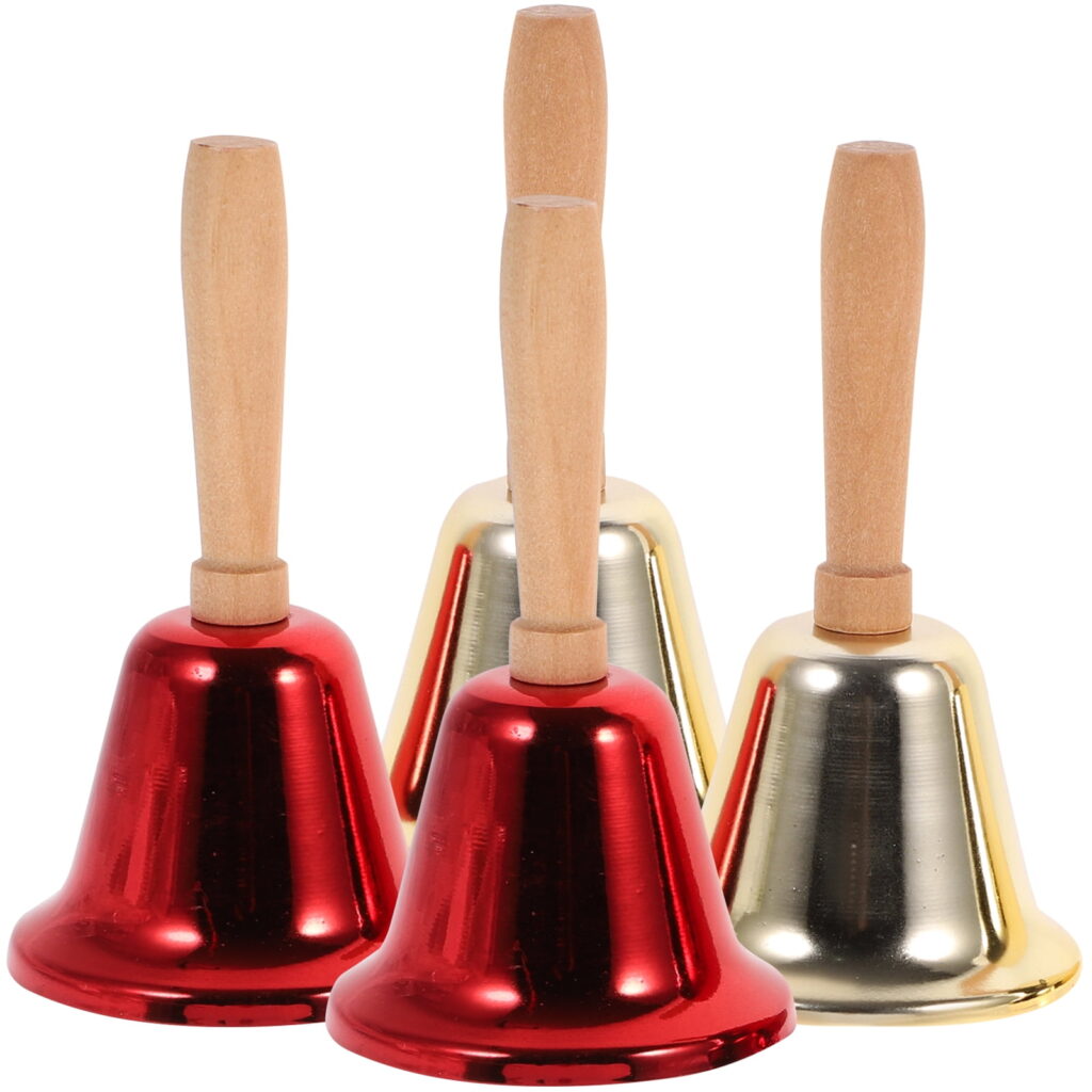 Metal Christmas Bells, 4-Pack