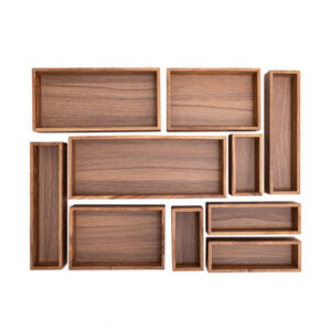 Acacia Wood Drawer Organizers, 10-Piece 
Set