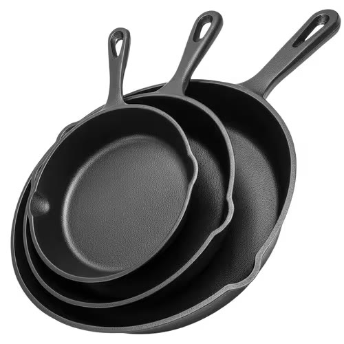 Premium 3pcs Cast Iron Skillet Set