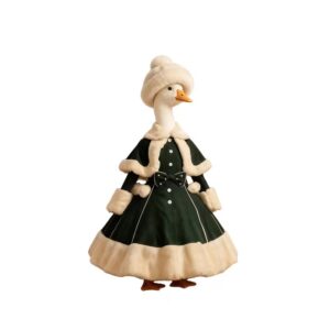 23-Inch Christmas Porch Goose Outfit (Red/Green Winter Dress)