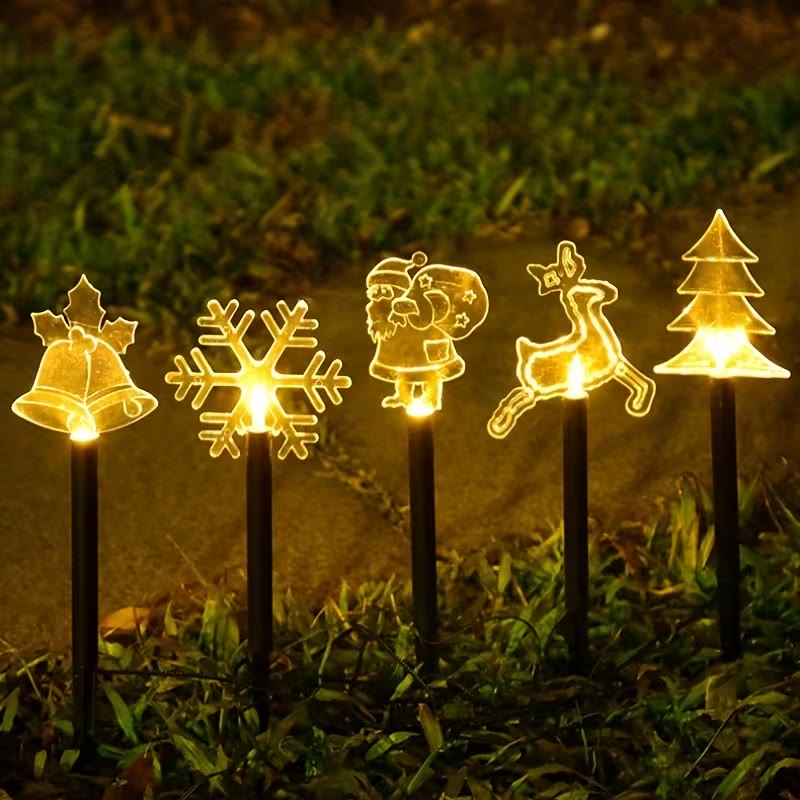 2025 Christmas Path Lights, Outdoor Solar Garden