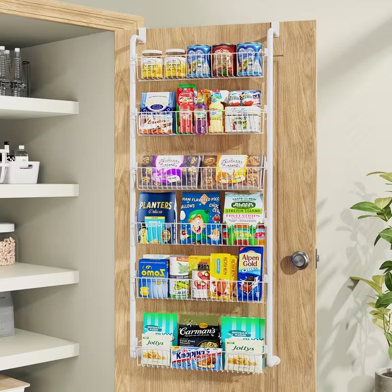 Over-the-Door Pantry Organizer (6/8-Tier, Metal)