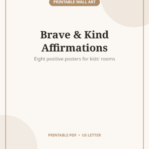 Kids Affirmation Quote Posters, Set of 8 Positive Art