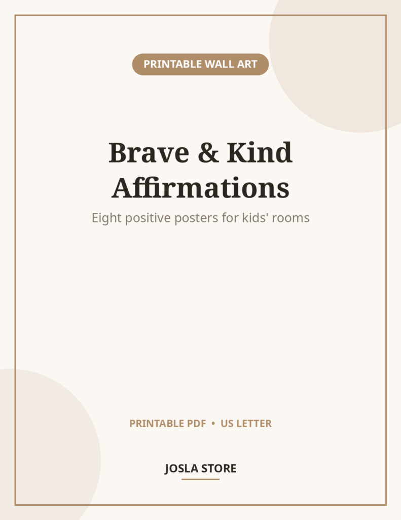 Kids Affirmation Quote Posters, Set of 8 Positive Art