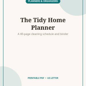 Cleaning Planner Binder, 40-Page Home Schedule