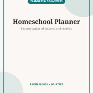 Homeschool Lesson Planner, 70-Page Organizer