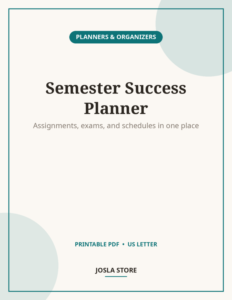 College Semester Planner, 50-Page Student Organizer