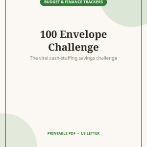 100 Envelope Challenge Tracker, Savings Printable