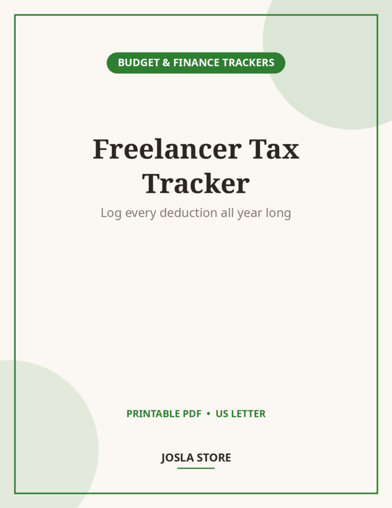 Freelancer Tax Deduction Tracker, 12-Page Organizer