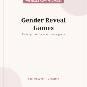 Gender Reveal Games Bundle, 8 Printable Party Games