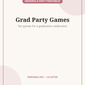 Graduation Party Games Bundle, 10 Printable Games