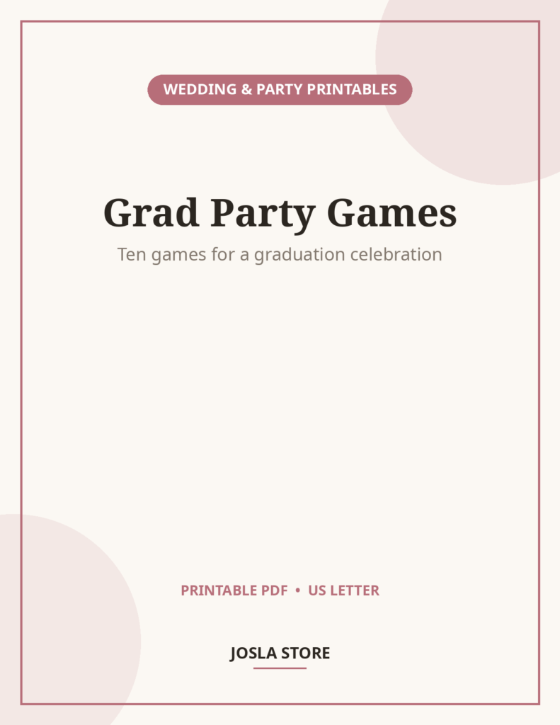 Graduation Party Games Bundle, 10 Printable Games