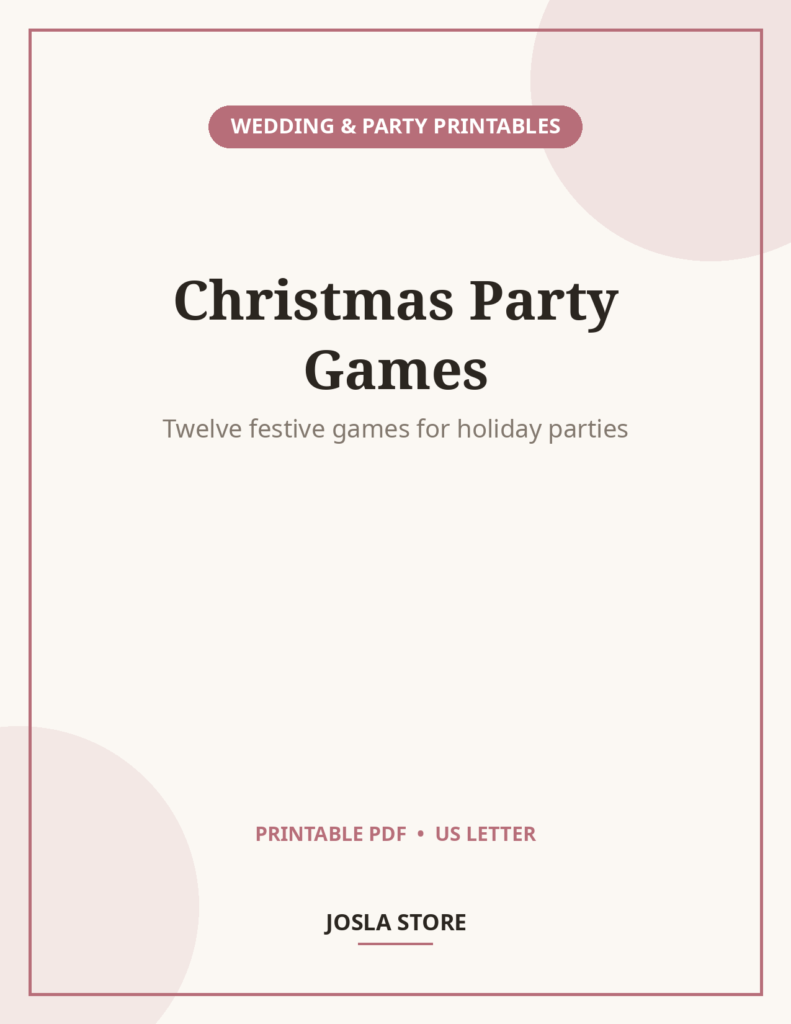Christmas Party Games Bundle, 12 Printable Games