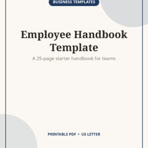 Employee Handbook Template, 25-Page Small Business Guide