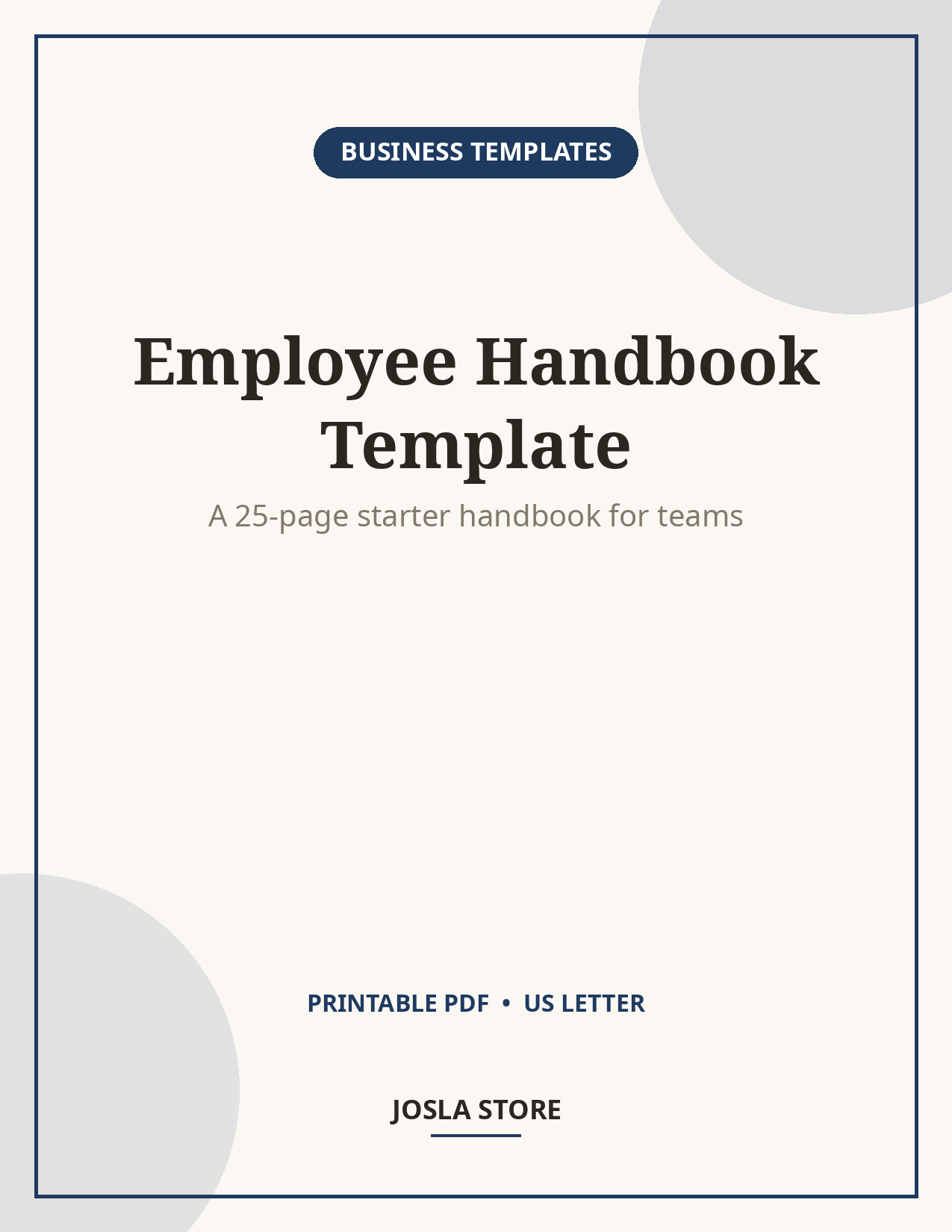 Employee Handbook Template, 25-Page Small Business Guide