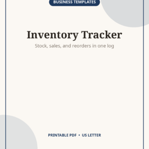 Small Business Inventory Tracker, 20-Page Log