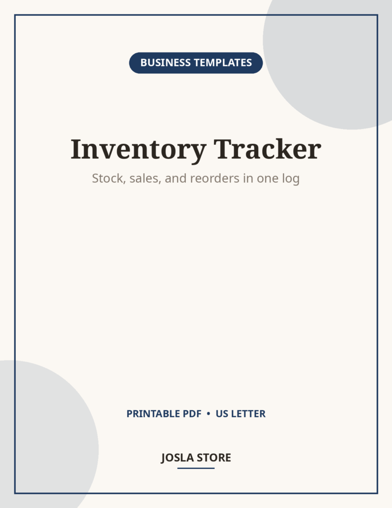 Small Business Inventory Tracker, 20-Page Log