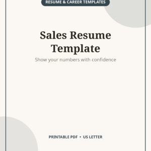 Sales Resume Template, Results-Driven CV Design