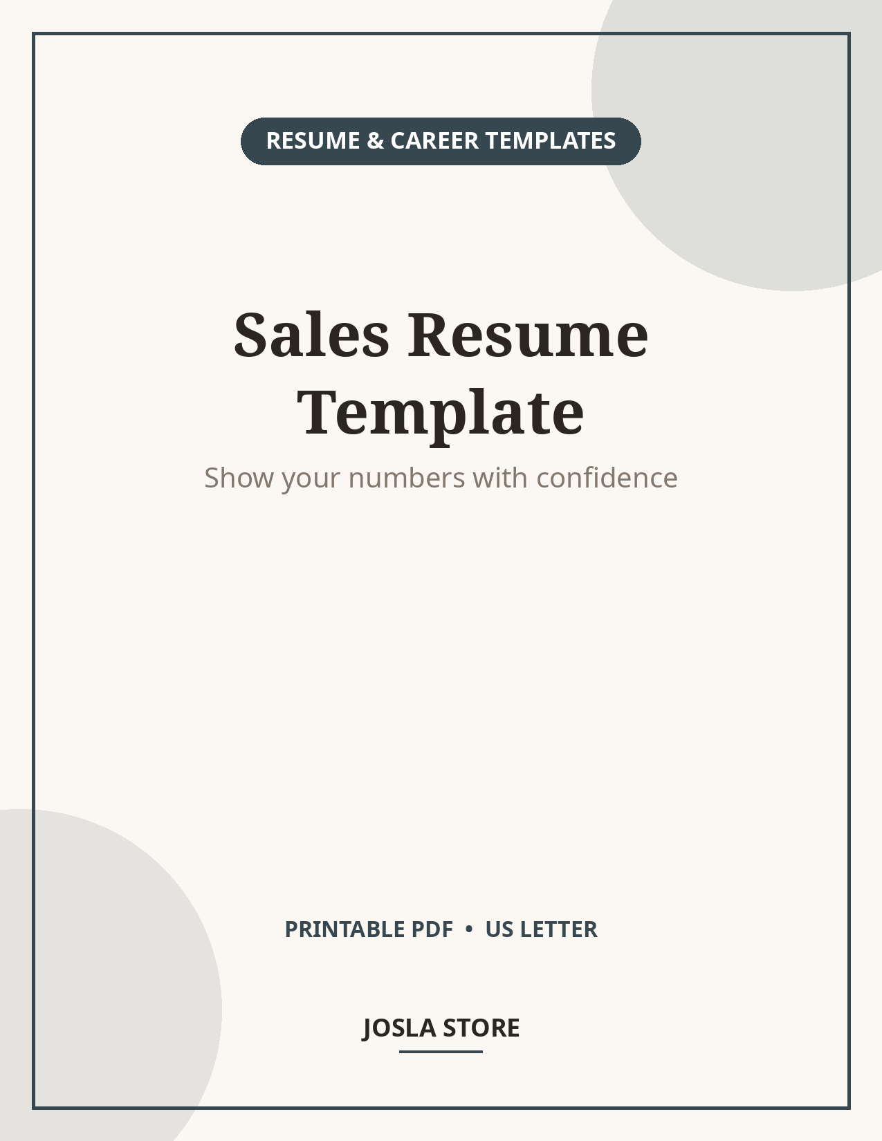 Sales Resume Template, Results-Driven CV Design