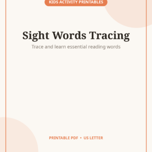 Sight Words Tracing Worksheets, 40-Page Practice Pack