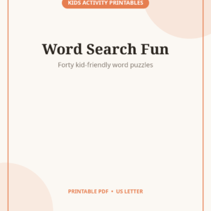 Kids Word Search Puzzles, 40-Page Activity Book