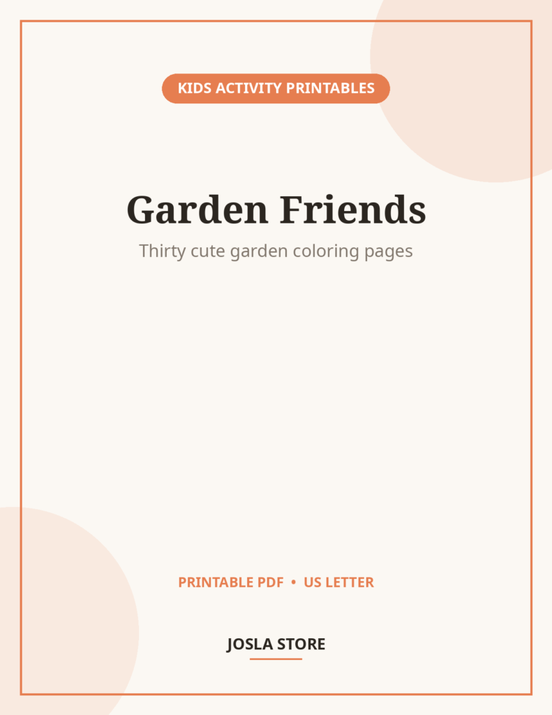 Garden Friends Coloring Pages, 30 Printable Sheets