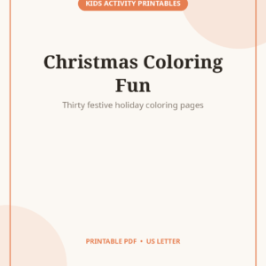 Christmas Coloring Pages for Kids, 30 Pages