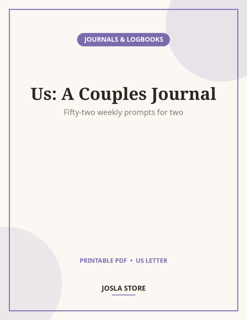 Couples Connection Journal, 52 Weekly Prompts