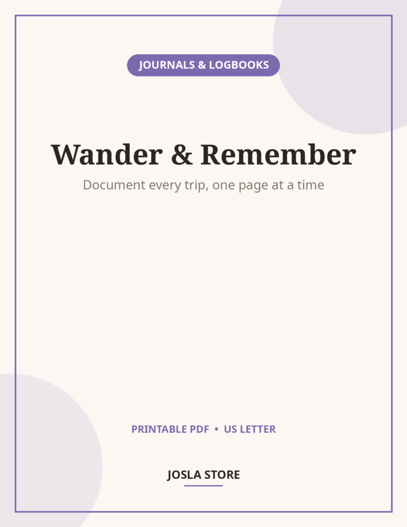 Travel Adventure Journal, 60-Page Trip Keepsake