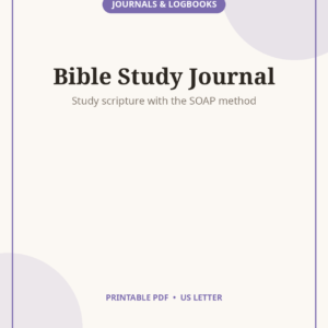 Bible Study Journal Printable, 60-Page SOAP Workbook