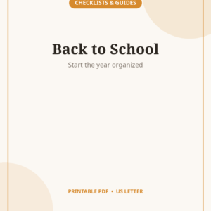 Back to School Checklist, Supplies and Routines